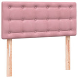 Slatted bed base with pink mattress 80x210 cm velvet