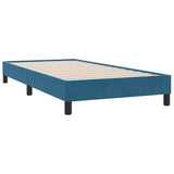 Dark blue slatted bed base and mattress 90x210 cm velvet