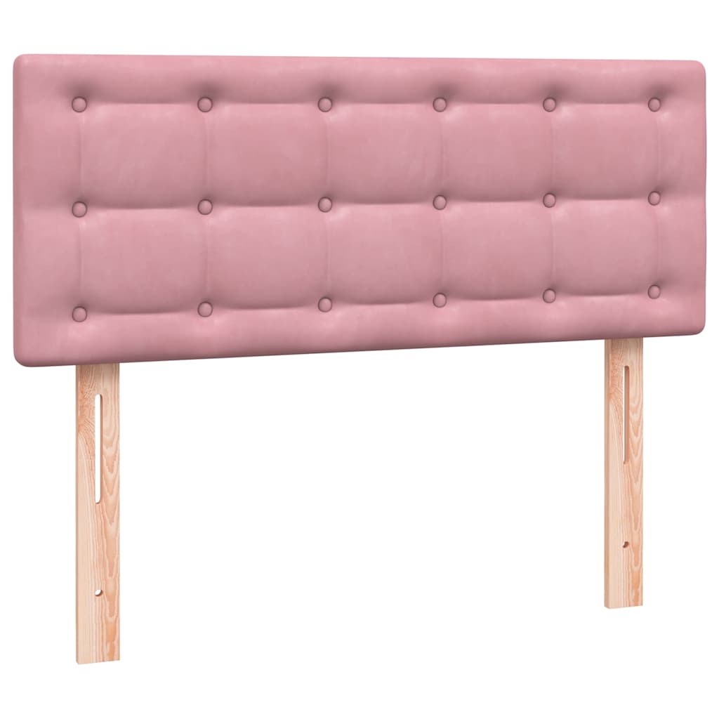 Sommier à lattes de lit avec matelas rose 120x210 cm velours