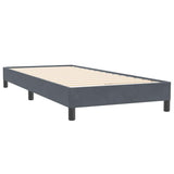 Dark grey slatted bed base and mattress 100x220cm velvet