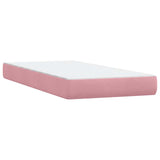 Sommier à lattes de lit avec matelas rose 200x220 cm velours