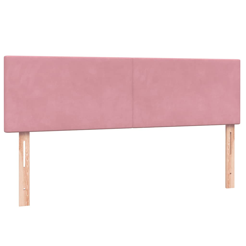 Sommier à lattes de lit avec matelas rose 160x210 cm velours