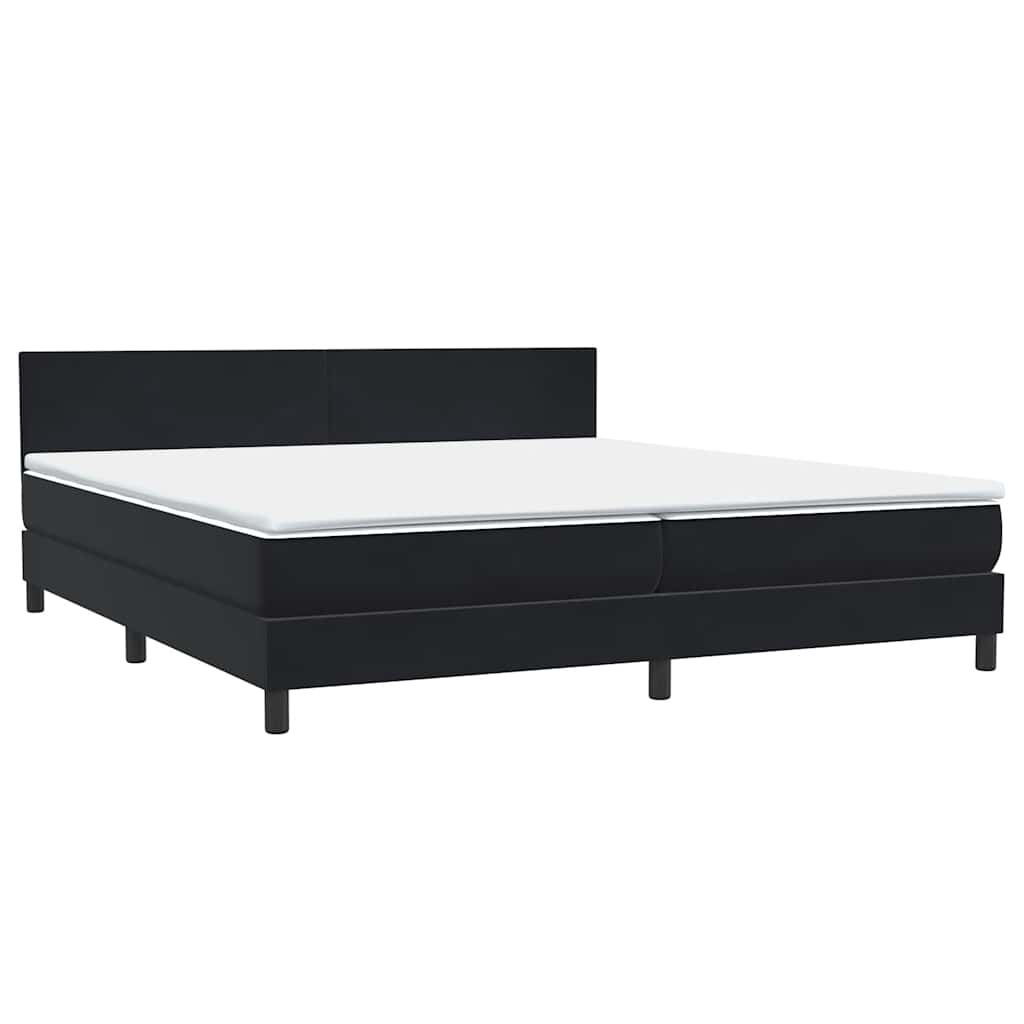 Sommier à lattes de lit avec matelas noir 200x210 cm Velours