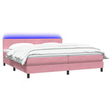 Sommier à lattes de lit avec matelas rose 200x210 cm velours