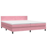 Sommier à lattes de lit avec matelas rose 200x210 cm velours