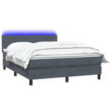 Dark grey slatted bed base and mattress 160x220cm velvet