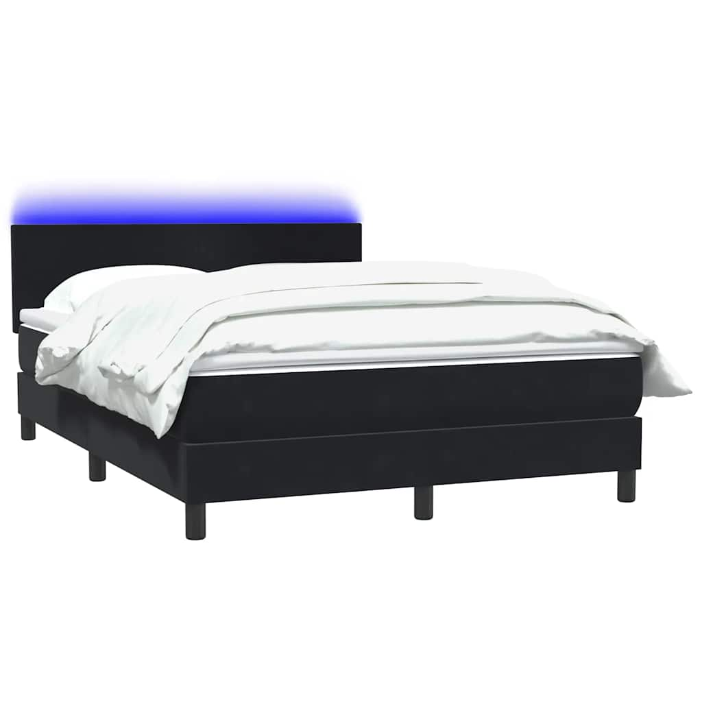 Slatted bed base with black mattress 160x220 cm velvet