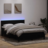 Slatted bed base with black mattress 160x220 cm velvet