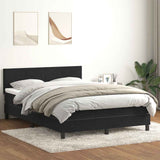 Slatted bed base with black mattress 160x220 cm velvet