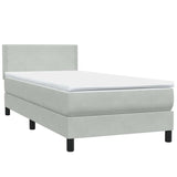 Light grey slatted bed base and mattress 80x220 cm velvet