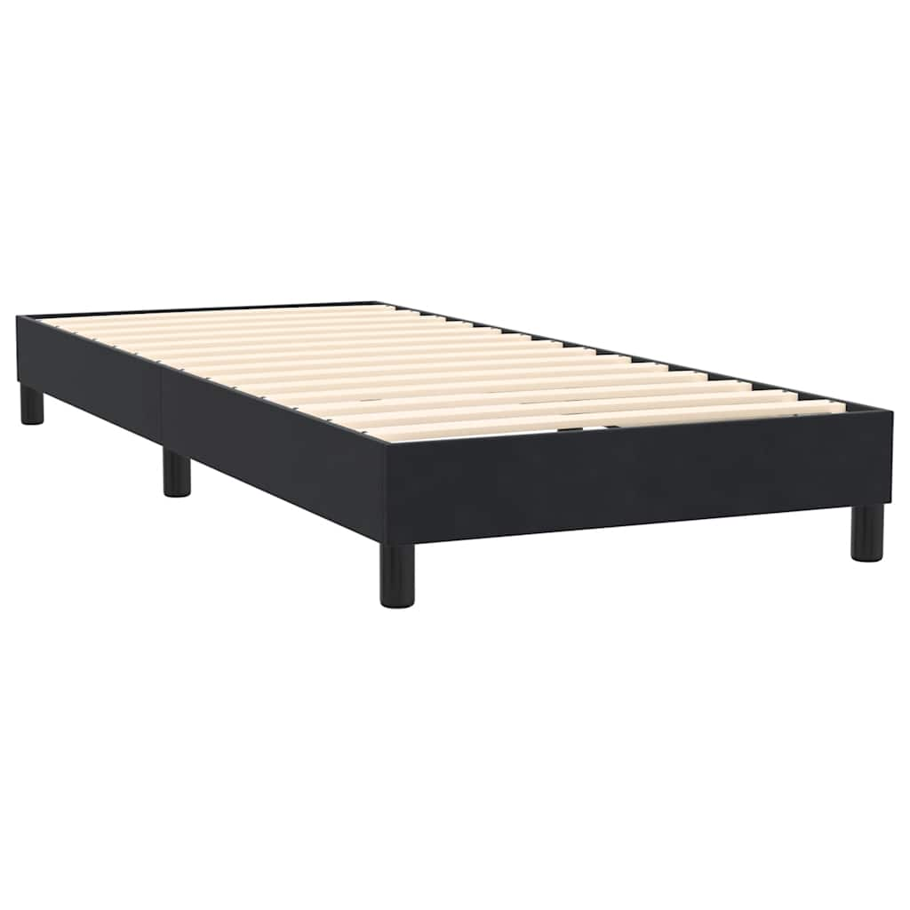 Slatted bed base with black mattress 80x220 cm velvet