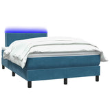 Dark blue slatted bed base and mattress 120x220cm velvet