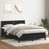 Slatted bed base with black mattress 140x220 cm velvet