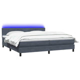 Dark grey slatted bed base and mattress 200x220cm velvet