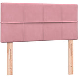 Slatted bed base with pink mattress 80x210 cm velvet