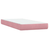 Slatted bed base with pink mattress 80x210 cm velvet