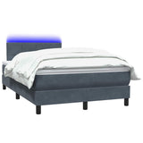 Dark grey slatted bed base and mattress 120x210cm velvet