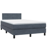 Dark grey slatted bed base and mattress 120x210cm velvet