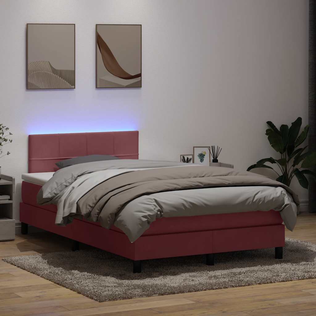 Sommier à lattes de lit avec matelas rose 120x210 cm velours