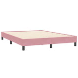 Sommier à lattes de lit avec matelas rose 160x210 cm velours