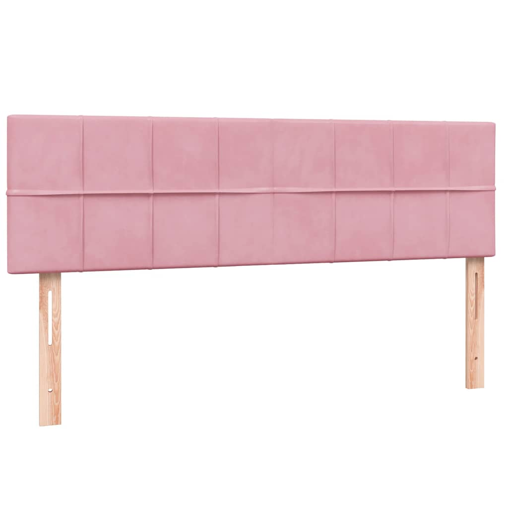 Sommier à lattes de lit avec matelas rose 160x210 cm velours