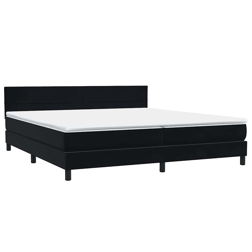 Sommier à lattes de lit avec matelas noir 200x210 cm Velours