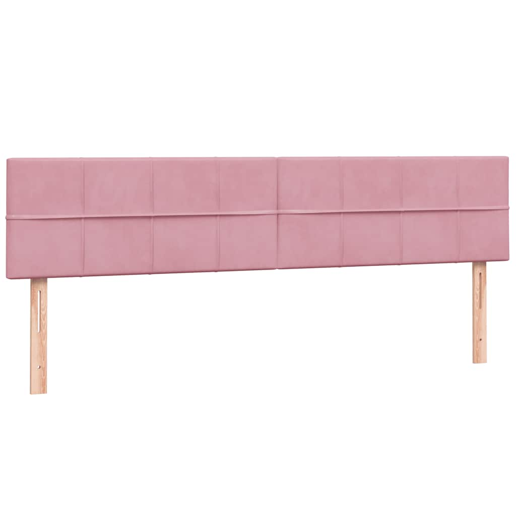 Sommier à lattes de lit avec matelas rose 200x210 cm velours