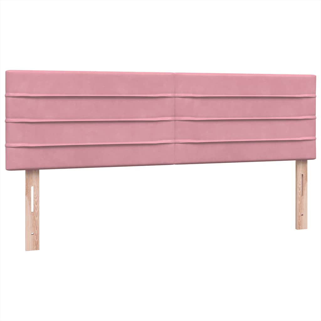 Sommier à lattes de lit avec matelas rose 140x210 cm velours