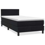 Sommier à lattes de lit avec matelas noir 80x210 cm velours