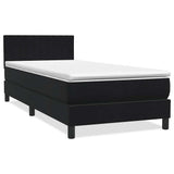 Sommier à lattes de lit avec matelas noir 90x210 cm velours