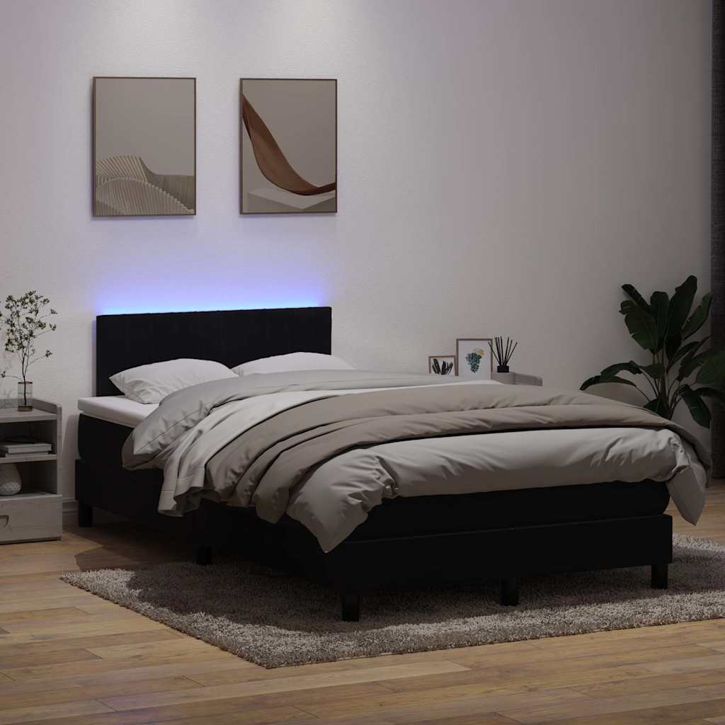 Sommier à lattes de lit avec matelas noir 120x210 cm velours