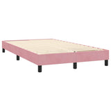 Sommier à lattes de lit avec matelas rose 140x210 cm velours