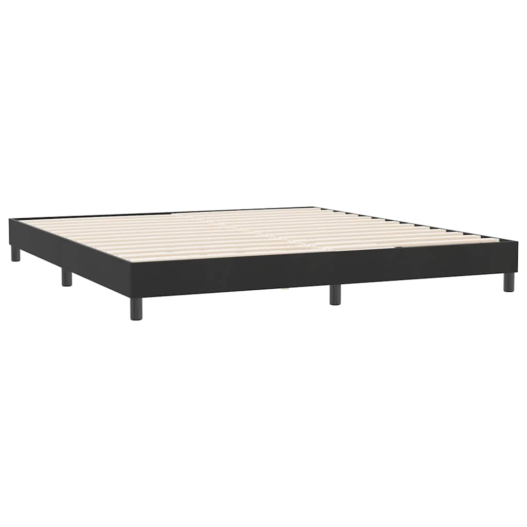 Sommier à lattes de lit avec matelas noir 180x210 cm velours