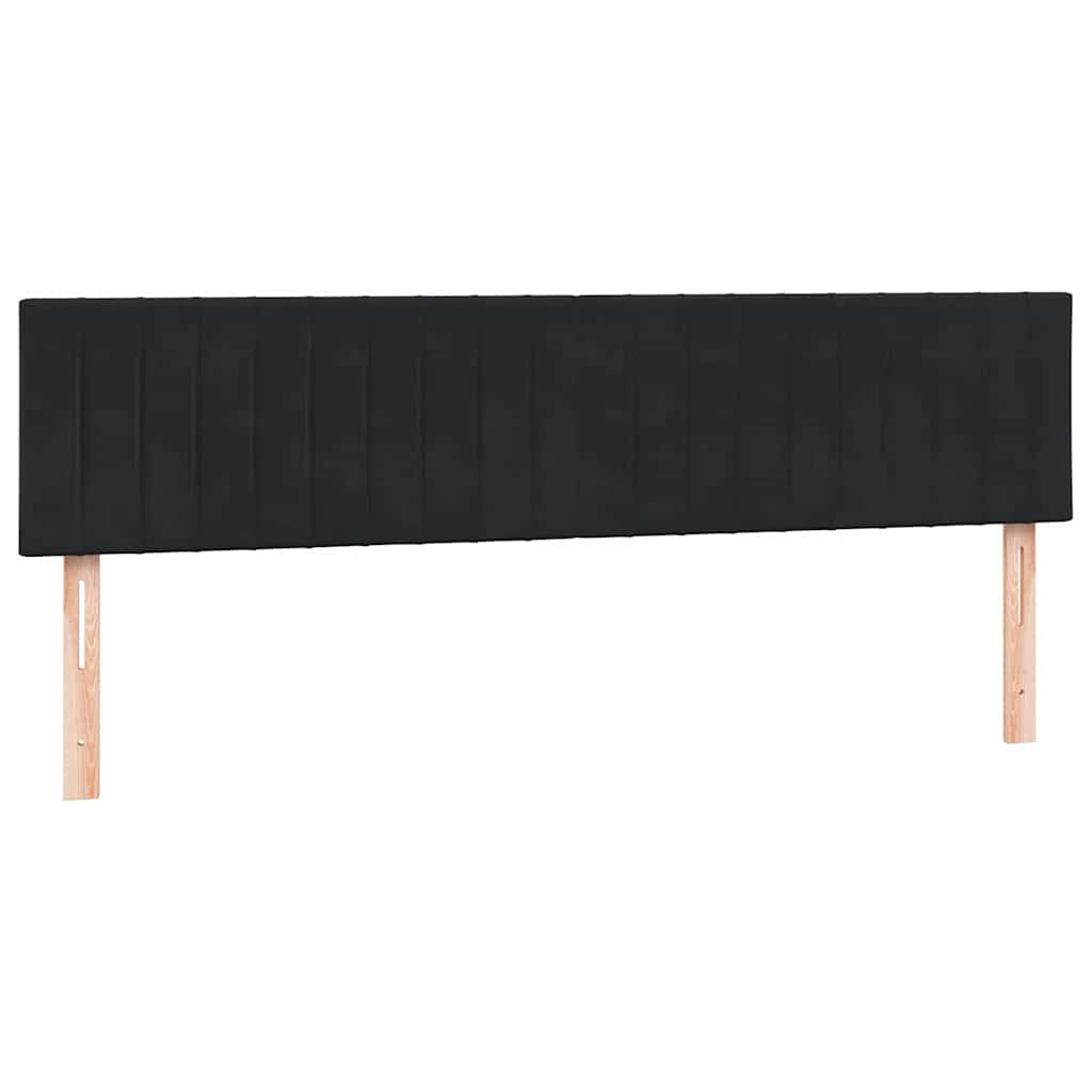 Sommier à lattes de lit avec matelas noir 180x210 cm velours