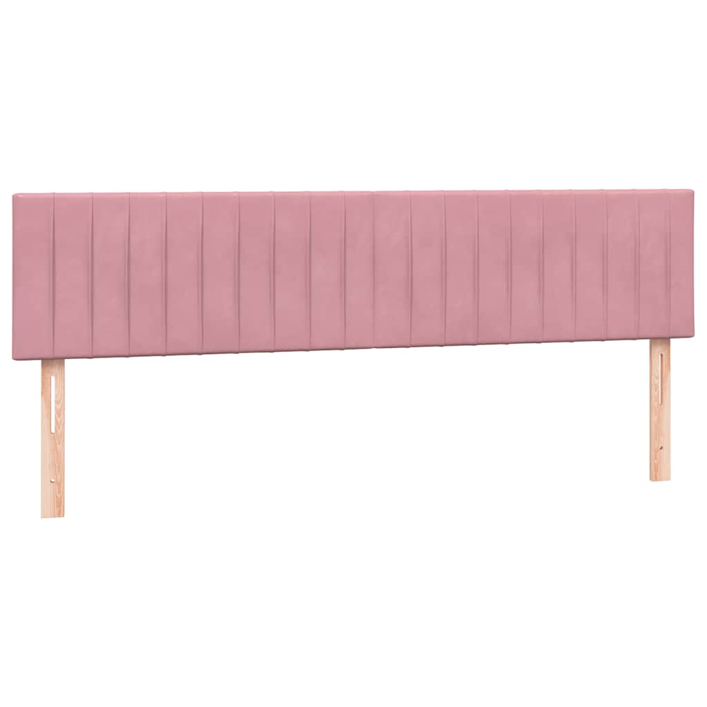 Sommier à lattes de lit avec matelas rose 180x210 cm velours