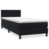 Sommier à lattes de lit avec matelas noir 90x220 cm velours