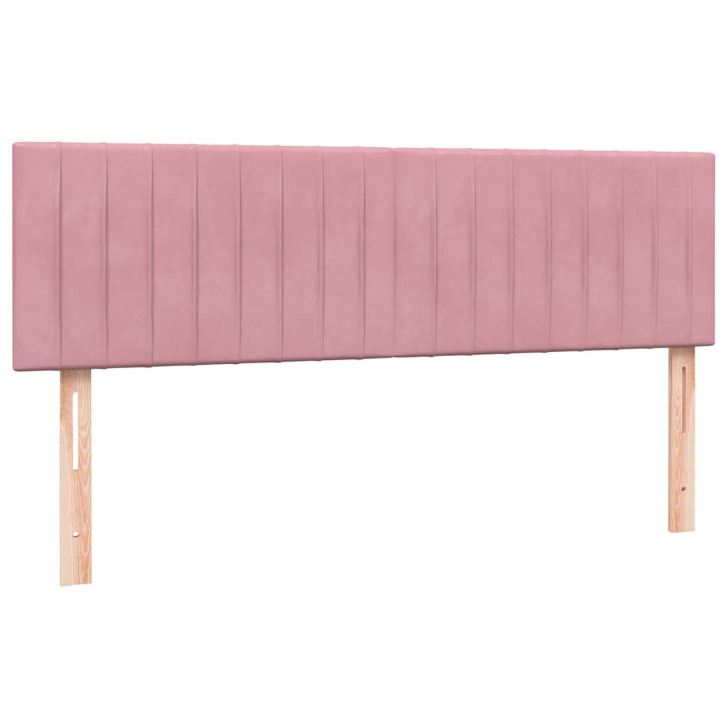 Sommier à lattes de lit avec matelas rose 160x220 cm velours