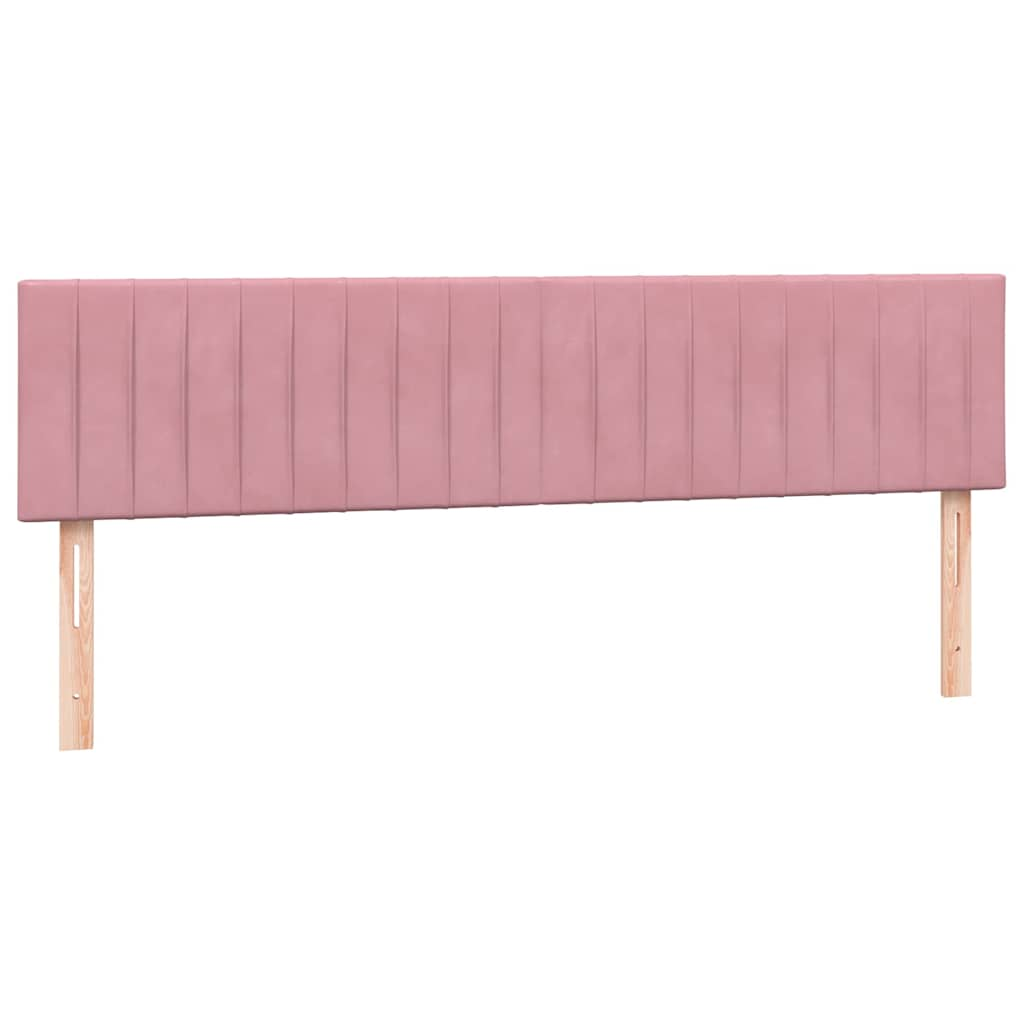 Sommier à lattes de lit avec matelas rose 180x220 cm velours