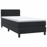 Sommier à lattes de lit avec matelas noir 90x210 cm velours