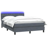 Dark grey slatted bed base and mattress 140x210cm velvet