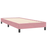 Slatted bed base with pink mattress 80x220 cm velvet