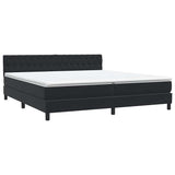 Slatted bed base with black mattress 200x220 cm velvet