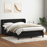 Slatted bed base with black mattress 160x220 cm velvet