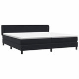 Slatted bed base with black mattress 200x220 cm velvet