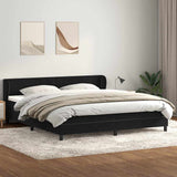 Slatted bed base with black mattress 200x220 cm velvet