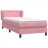 Sommier à lattes de lit avec matelas rose 80x210 cm velours