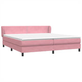 Sommier à lattes de lit avec matelas rose 180x210 cm velours