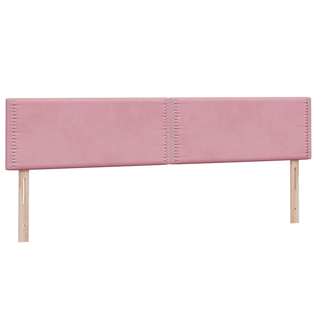 Sommier à lattes de lit avec matelas rose 180x210 cm velours