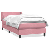 Sommier à lattes de lit avec matelas rose 80x220 cm velours