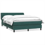 Dark green slatted bed base and mattress 140x210cm velvet